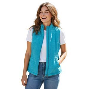 Kiko  Vest Women’s  Size XS Blue 100% Silk with pockets #203